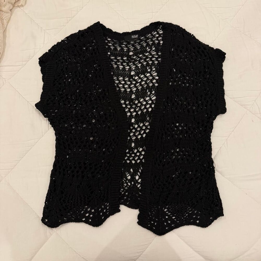 black crochet cardigan
